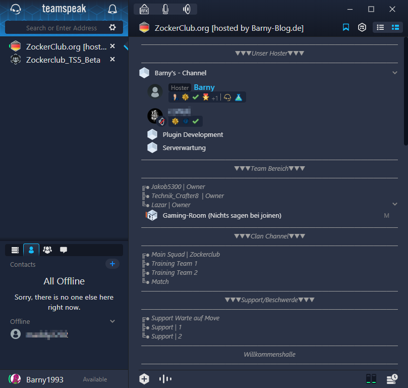 Zockerclub Teamspeak 5 Beta-Test